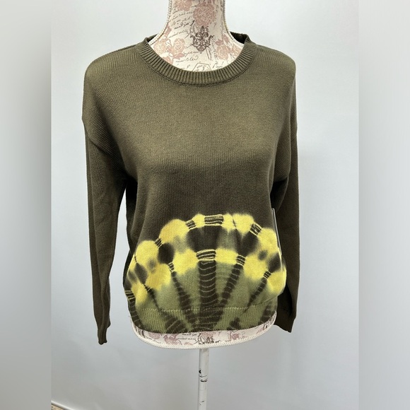 TREASURE & BOND Olive and yellow tie dye crew neck sweater size XL - Picture 8 of 12